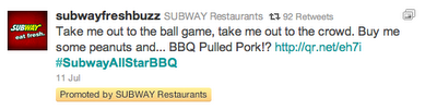 Subway Promoted Tweet_Localgrowth Blog_Joe Garvey_Seattle